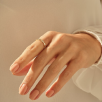 14k Solid Gold Rhombus Band Wedding Ring: Dainty Stacking Ring