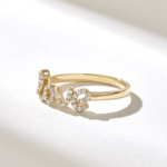 Pave Natural Diamond Script Love Ring | Dainty Cursive Letter Ring for Women - Image 5
