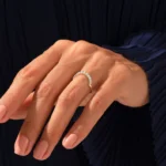 密鑲天然鑽石深弧形戒指 | 18K 純金半永恆疊戴戒指