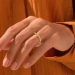 天然鑽石纖細星形印章戒指 | 14k 平頂橢圓形尾戒 | 純金精緻