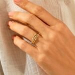 Natural Diamond Stars Ring | 14k Solid Gold Multi Strand Ring | Dainty Celestial Ring - Image 3