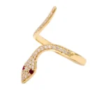 18K Solid Gold Snake Ring - Image 2
