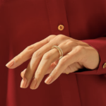 Pave Moissanite Diamond Triple Band Ring, 18k Gold Crossover Statement Ring - Image 3