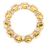 Lab Grown Solitaire Yellow and White Diamond Eternity Band Ring, Eternity Ring for women - Image 3