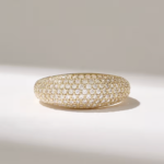 Chunky Pave Dome Ring | Pave Natural Diamond Bold Bubble Ring For Special Days - Image 2