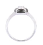 18K Solid Gold 1.70 Carat Diamond and Black Onyx Engagement Ring - Image 3