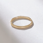Pave Faceted Band Ring | Ultra Thin Wedding Band 18K Solid Gold | Tiny Natural Diamond - Image 7