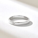 14k Gold Simple Natural Diamond Wedding Band: Minimalist Comfort Fit Ring - Image 5