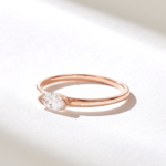 Bold East West Marquise Natural Diamond Ring: 14k Solid Gold Solitaire Promise Ring - Image 4