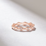 14k Solid Gold Rhombus Band Wedding Ring: Dainty Stacking Ring - Image 2