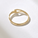 Natural Diamond Open Bezel Pinky Ring: 14k Solid Gold Statement Ring for Women - Image 7