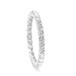 18k White Gold 1.38 Carat Natural Diamond Brilliant-Cut Eternity Full Band Ring