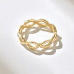 Natural Diamond Twisted Infinity Ring | Pave Natural Diamond Stacking Ring | Open Twist Ring - Image 7