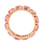14K Solid Gold 3.23 Carat Diamond and Pink Sapphire Infinity Cocktail Band - Image 2