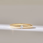 Solo Natural Diamond Slim | 14k Solid Gold Stacking Ring for Women | 2.80MM Classic Ring - Image 2