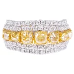 14K純金2.91克拉|彩黃色莫桑石鑽石|莫桑石鑽石時尚戒指