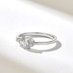 0.30ctw Natural Diamond Cluster Engagement Ring: 18k Minimalist Solid Gold Promise Ring - Image 6