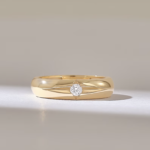 Natural Diamond Classic Marriage Band: Solo Low Dome Ring in 18K Solid Gold - Image 2