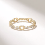 Open Link Band Ring | Slim Link Chain Marriage Ring Women - Image 4