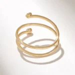 Natural Diamond Bezel Spiral Ring | 18k Wrap Around Ring | Solid Gold Thin Coil Ring - Image 7