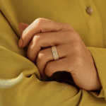 Pave Natural Diamond Matching Alliance | Braided Wheat Flat Top Marriage Band Women - Image 3