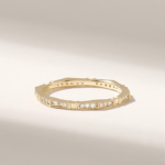18K Solid Gold Slim Wedding Ring: 2mm Thin Band with Real Natural Diamonds - Image 7