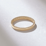 Solid Gold Channel Set Natural Diamond Half Eternity Ring Twisted Rope Detailed Stacking - Image 3