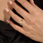 18K Solid Gold Star Eternity Wedding Band: Women's Ring with Star Set Natural Diamonds - Image 3