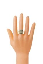18K Solid Gold 1.22 Carat Diamond "Invisible-Set" and Tsavorite Cluster Ring - Image 4
