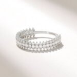 Natural Diamond Half Eternity Wedding Ring | 14k Solid Gold Sparkling Band for Women - Image 5