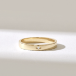 14k Gold Simple Natural Diamond Wedding Band: Minimalist Comfort Fit Ring - Image 2