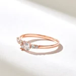 Cluster Natural Diamond Ring | Alternating Round Natural Diamond Ring | 14k Solid Gold Ring - Image 5