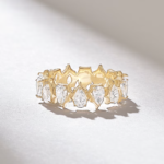 Pear Natural Diamond Eternity Marriage Ring | Sparkling Anniversary Band | Bridal Ring - Image 6