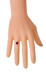 18K Solid Gold Oval-Cut Ruby and Diamond Solitaire Ring - Image 4