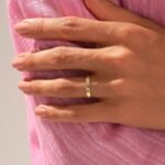 14k Gold Simple Natural Diamond Wedding Band: Minimalist Comfort Fit Ring - Image 3