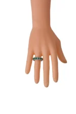 18K Solid Gold Natural Emerald Diamond Eternity Band - Image 5