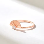 Solo Moissanite Diamond Sunshine Ring | Half Sunset Ring  | Dainty Sunburst Ring Women - Image 6