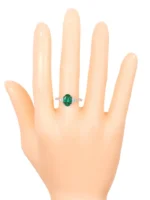 14K Solid Gold 2.20 Carat Natural Emerald and Diamond Ring - Image 4