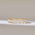 Princess Moissanite Diamond Eternity | 14k Solid Gold Delicate Marriage Ring | 1.25CT Ring - Image 2