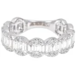 18k White Gold 1.62 Carat Natural Diamond "Invisible-Set" Eternity Band Ring For Women