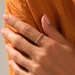 Pave Natural Diamond Bone Ring | 18K Solid Gold Bamboo Ring | Unique Knuckle Ring - Image 3