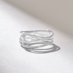 14k Solid Gold Wave Rows Natural Diamond Ring: Minimalist Statement Band - Image 6