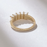 Emerald Cut Natural Diamond Wedding Ring: Dainty 5 Stone Band for Women - Image 7