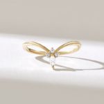 Natural Diamond Tiara Chevron Ring |14k Solid Gold Stackable Wedding Ring |V Shaped Ring - Image 2