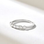 18k Gold Bezel Natural Diamond Wedding Band: Mixed Cut Unique Bridal Ring - Image 5