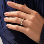 Natural Diamond Crown Stackable Ring: Unique 14k Solid Gold Bridal Ring for Women - Image 3