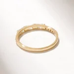 Natural Diamond Trio Baguette Band | 18K Solid Gold Three Stone Marriage Ring - Image 7