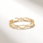 Natural Diamond Pave Eternity Ring | 14k Solid Gold Celtic Knot Ring for Women - Image 4