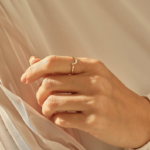 Arched Nesting Ring | Pave Natural Diamond Curve Ring 14k Solid Gold | Minimalist Ring - Image 3