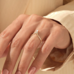 Natural Diamond Tiara Chevron Ring |14k Solid Gold Stackable Wedding Ring |V Shaped Ring